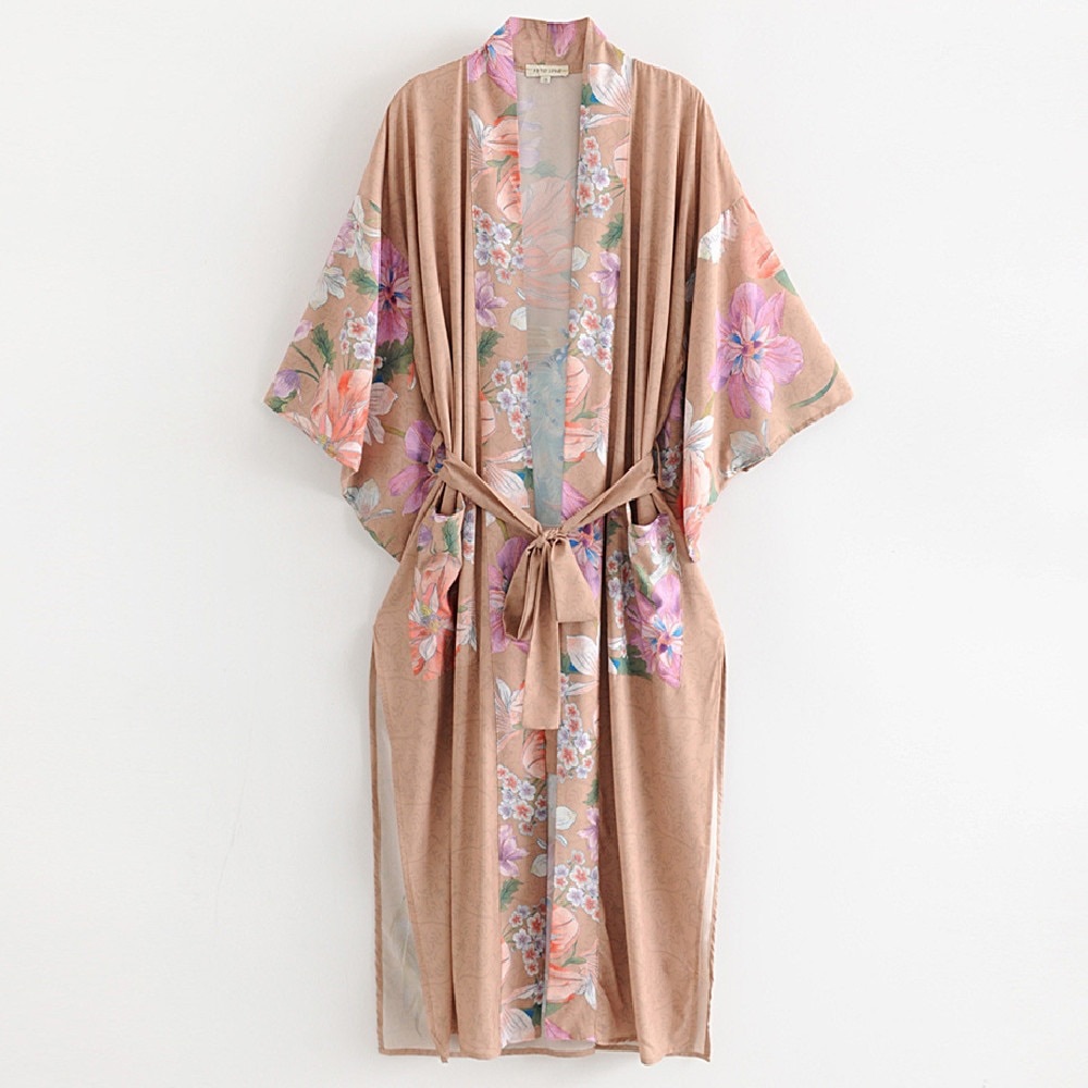 Beautiful boho nude or blue Peacock kimono - Picture 9 of 10